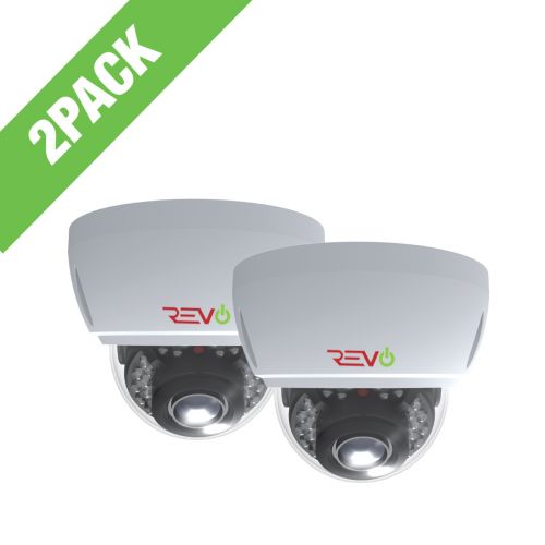 REVO Aero 5 Megapixel Vari-focal lens Indoor/Outdoor IR Vandal Dome Camera with 60 Siamese Cable (Pack of 2)