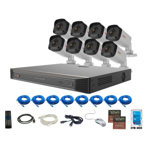 Ultra HD 16Ch. 3TB NVR Security System with 8 x 4MP Security Cameras